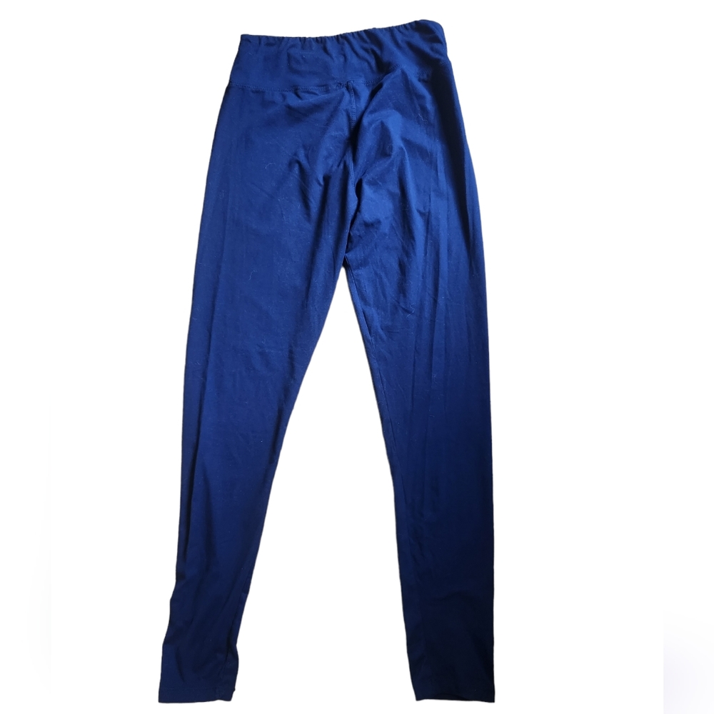 Satina Blue Leggings Yoga Pants Plus Size 25" Inseam - Picture 2 of 3